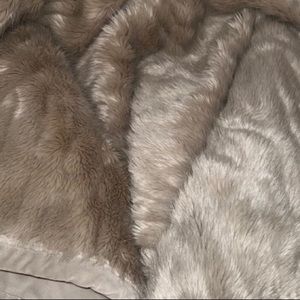 POTTERY BARN FAUX FUR RUCHED THROW